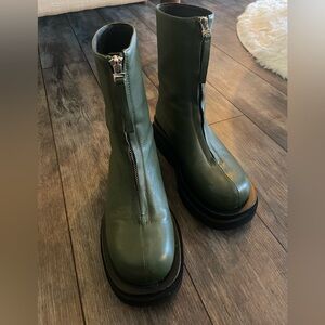 Jeffrey Campbell DOZED olive platform boots